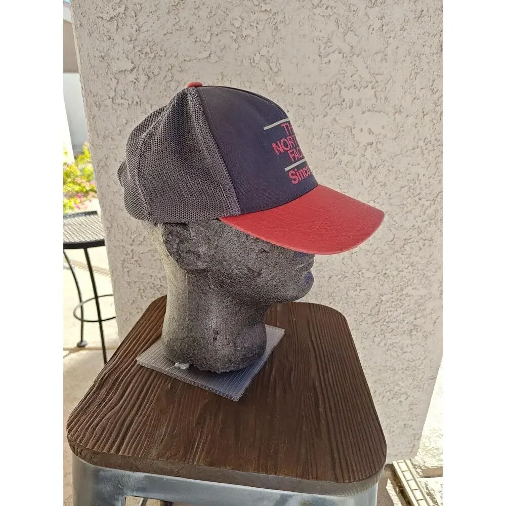 The‎ North Face Snapback Trucker Hat Men's Gray orange Breathable Mesh Back Cap